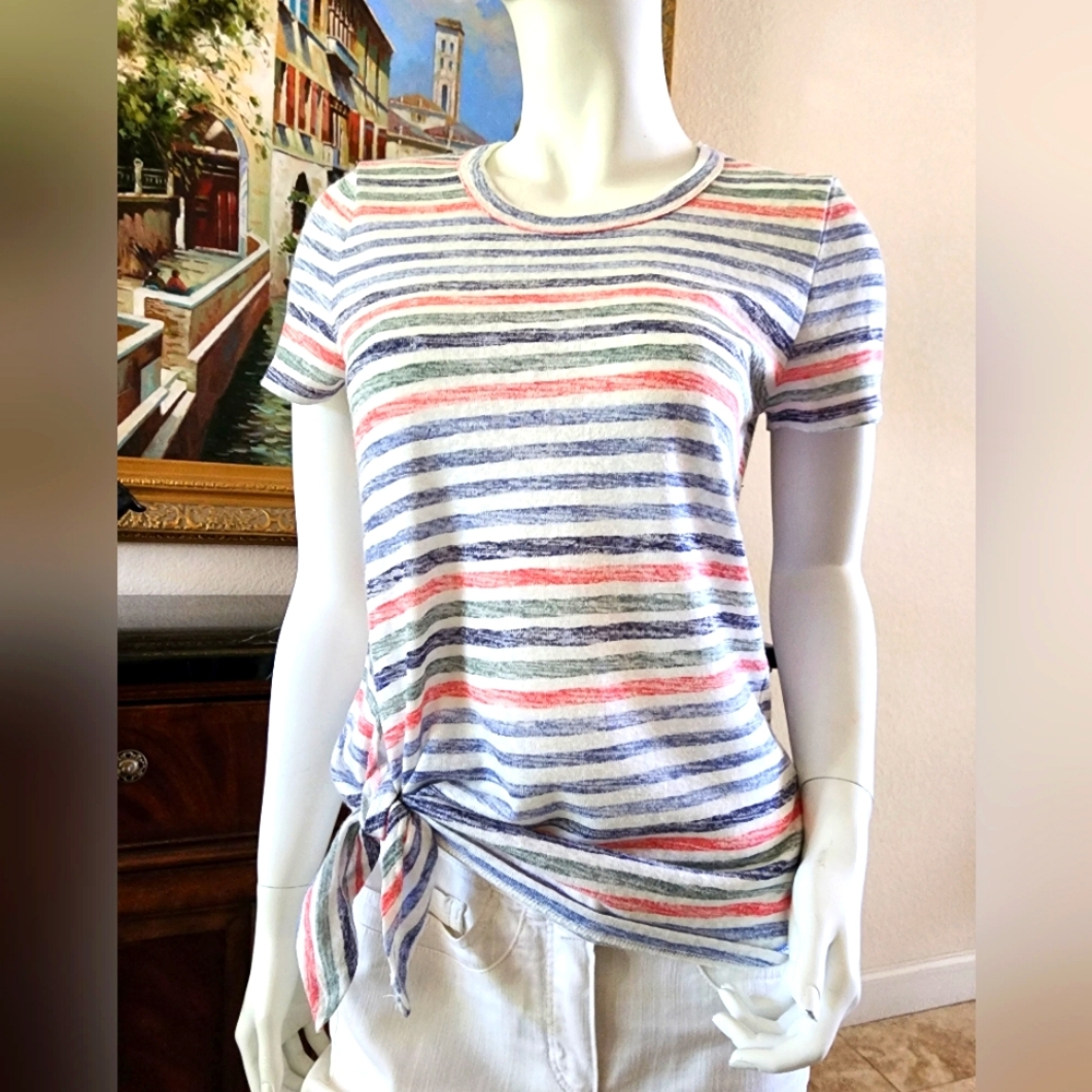 Worn Once- Striped Women's Top with Side Tie!!⚓️🛟💙